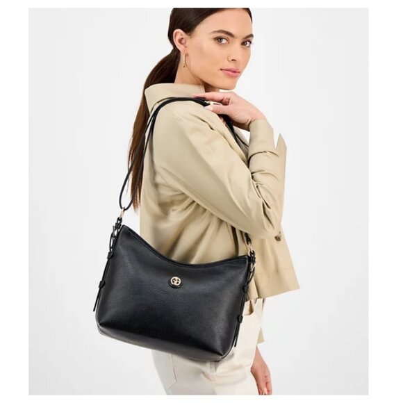 GIANI BERNINI Pebbled Soft medium women's shoulder crossbody bag - Black NEW! - Picture 2 of 16